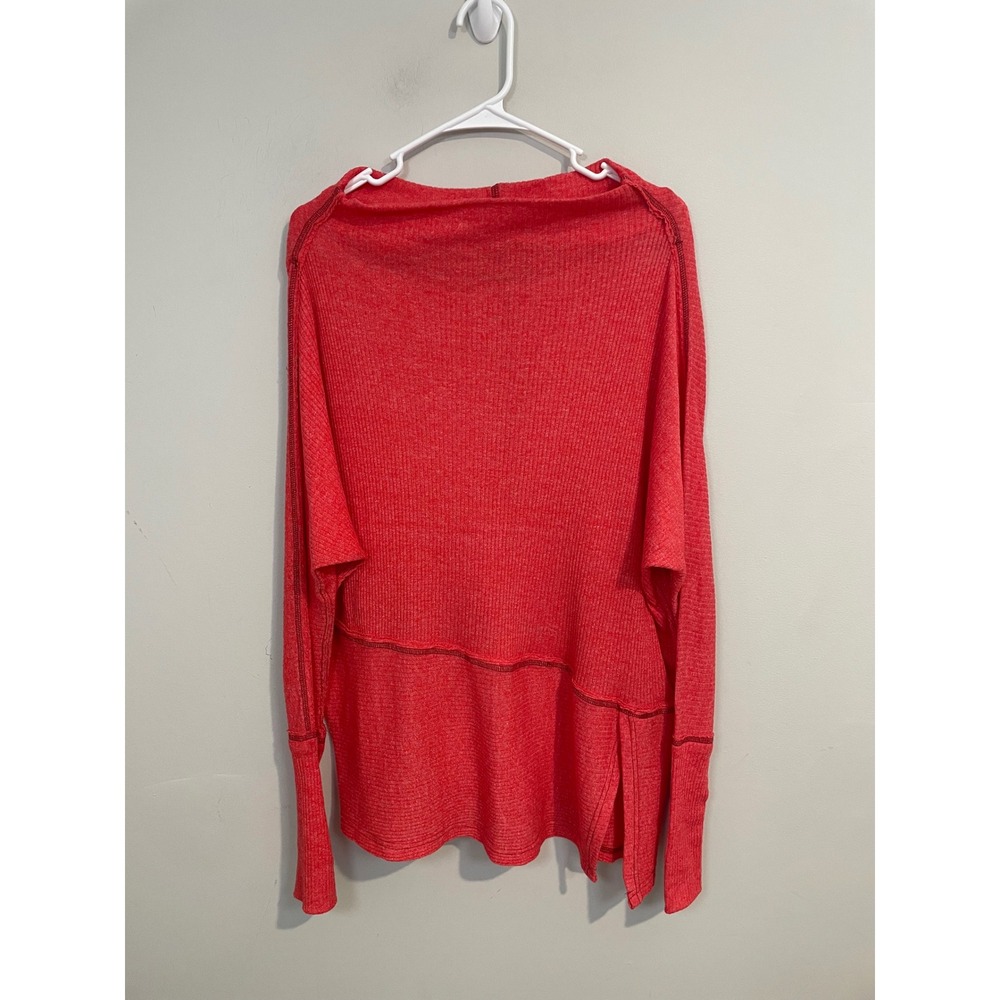 Free People We The Free Londontown Thermal Asymmetric Top in Cherry Red Size XS